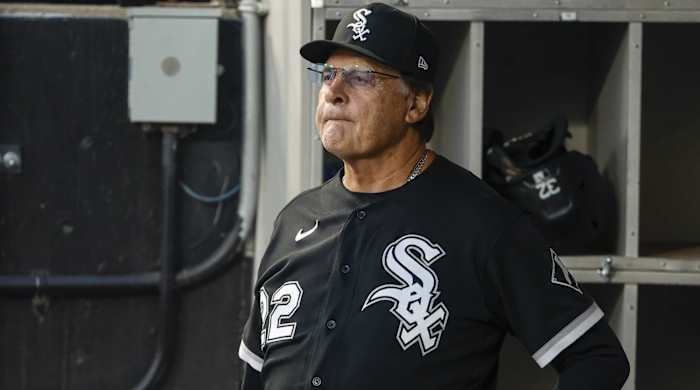 White Sox manager Tony La Russa looks on during Chicago's 7-2 loss at home vs. Arizona.